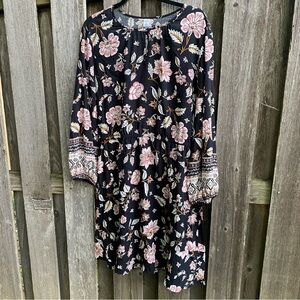 NWT Old Navy Black Floral Long Sleeve Dress